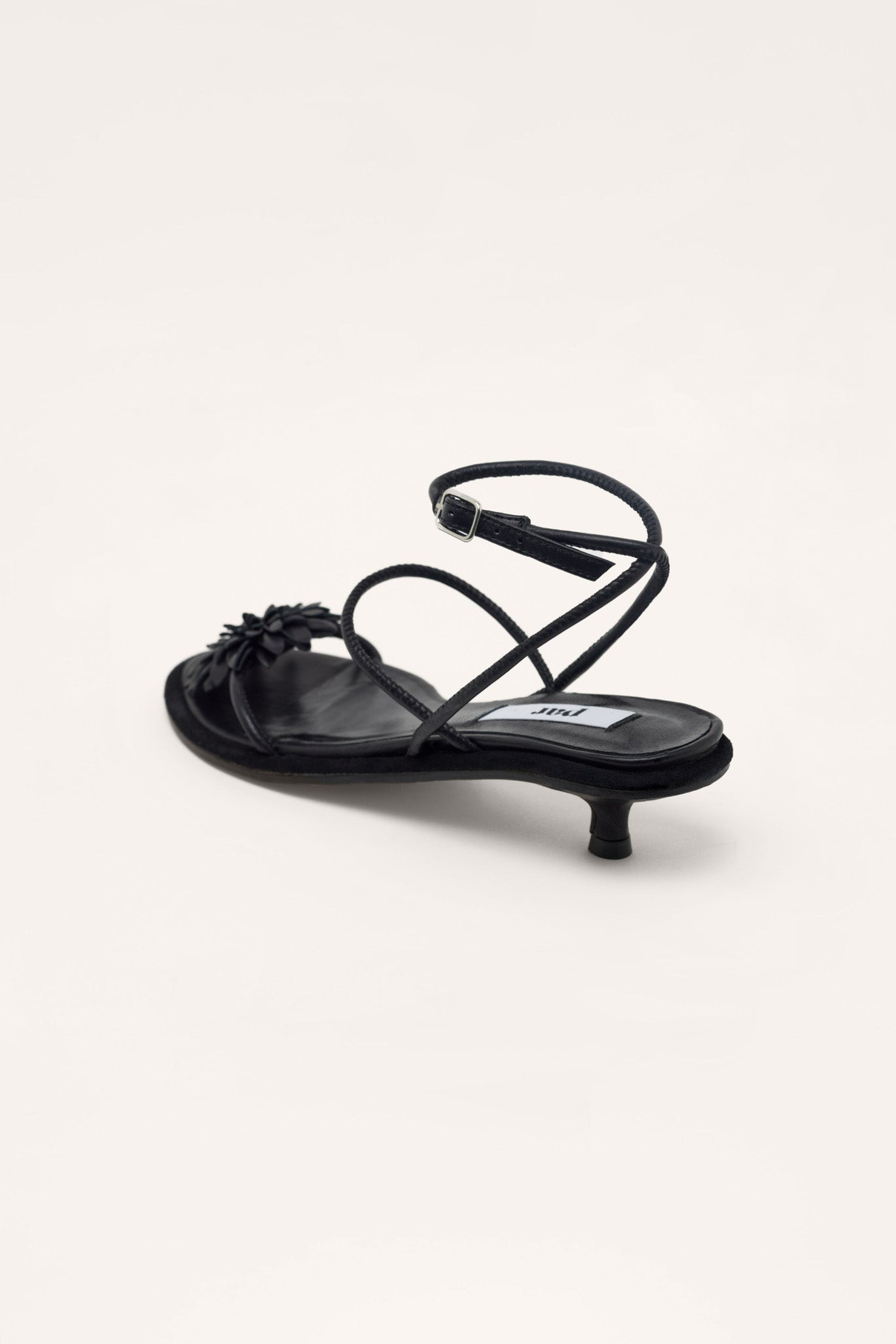 CHRISTA FLORAL SANDALS, BLACK