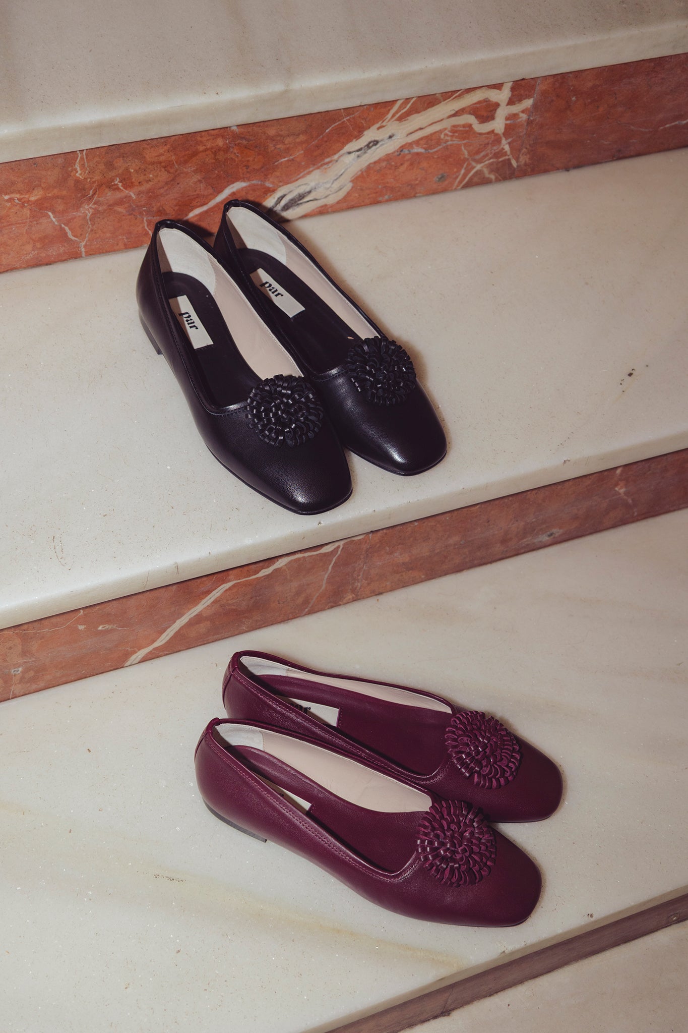 MARSHA POMPOM BALLERINAS, MERLOT