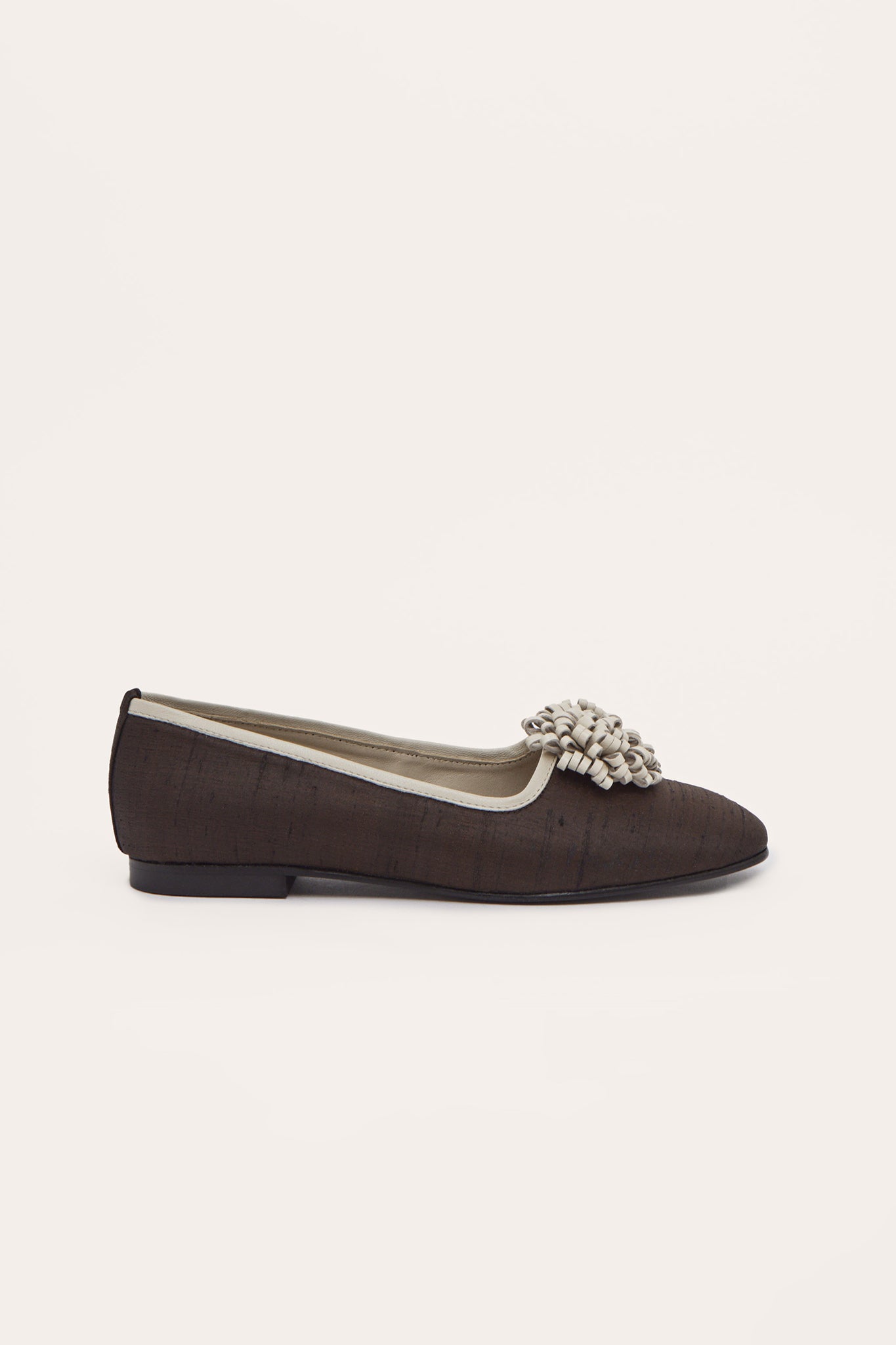 MARSHA POMPOM BALLERINAS, CHOCOLATE & CREAM