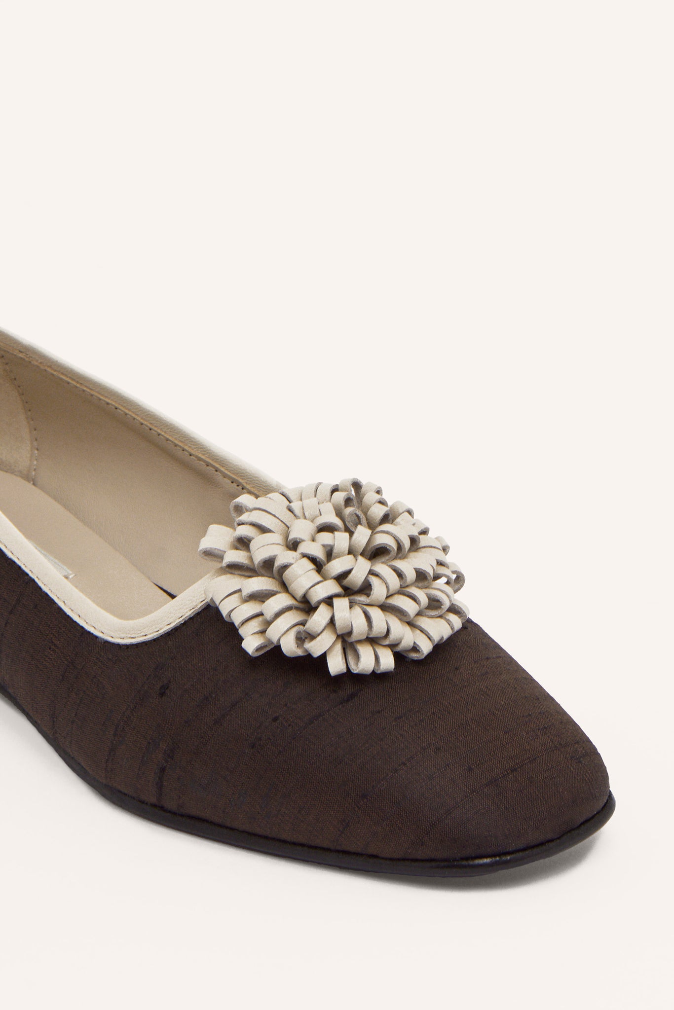 MARSHA POMPOM BALLERINAS, CHOCOLATE & CREAM