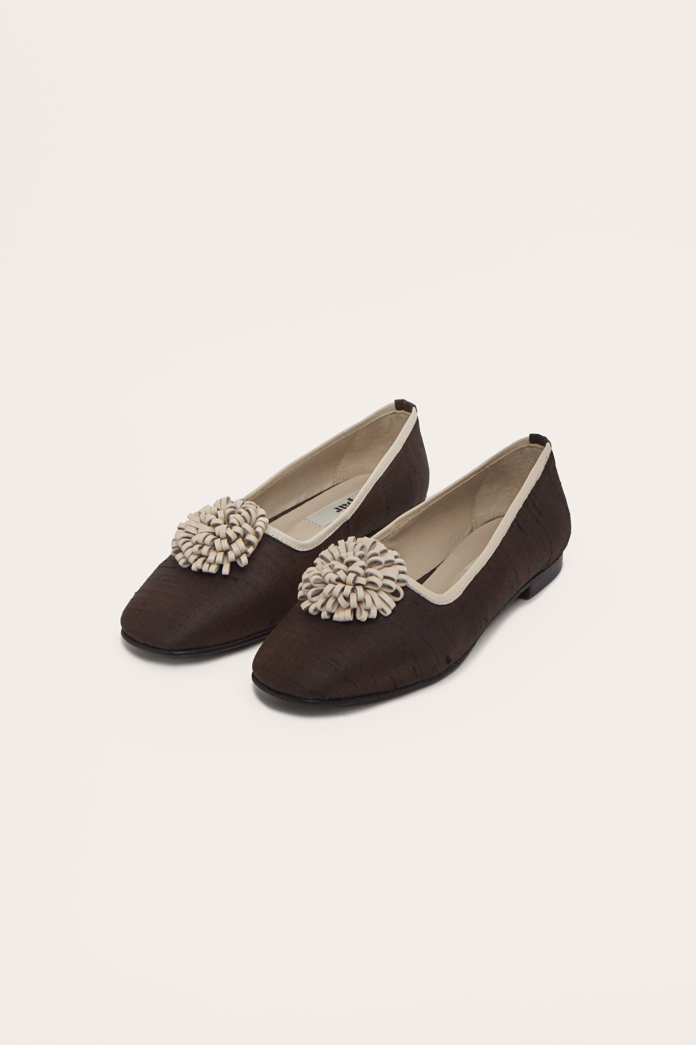 MARSHA POMPOM BALLERINAS, CHOCOLATE & CREAM