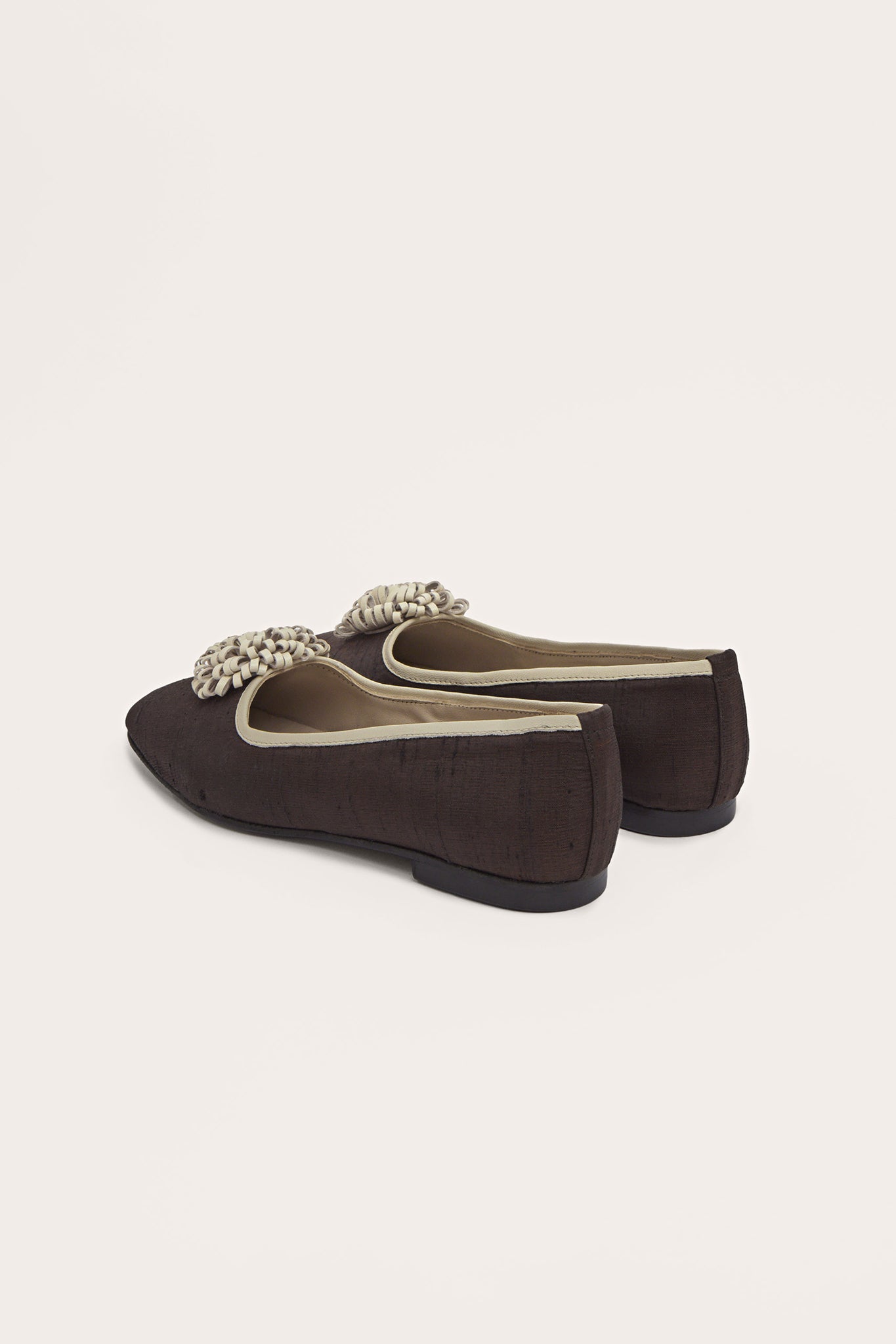 MARSHA POMPOM BALLERINAS, CHOCOLATE & CREAM