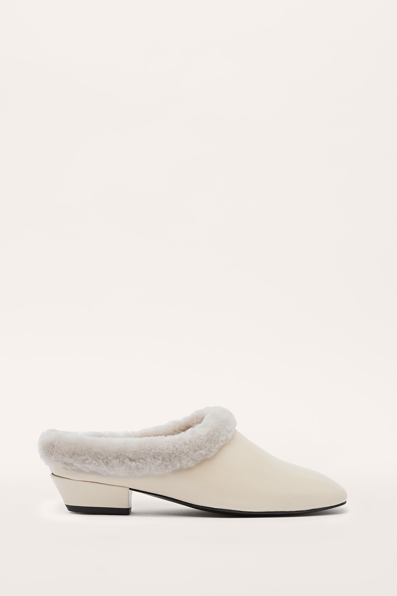 fur fluffy mules flats
