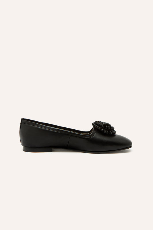 MARSHA POMPOM BALLERINAS, BLACK