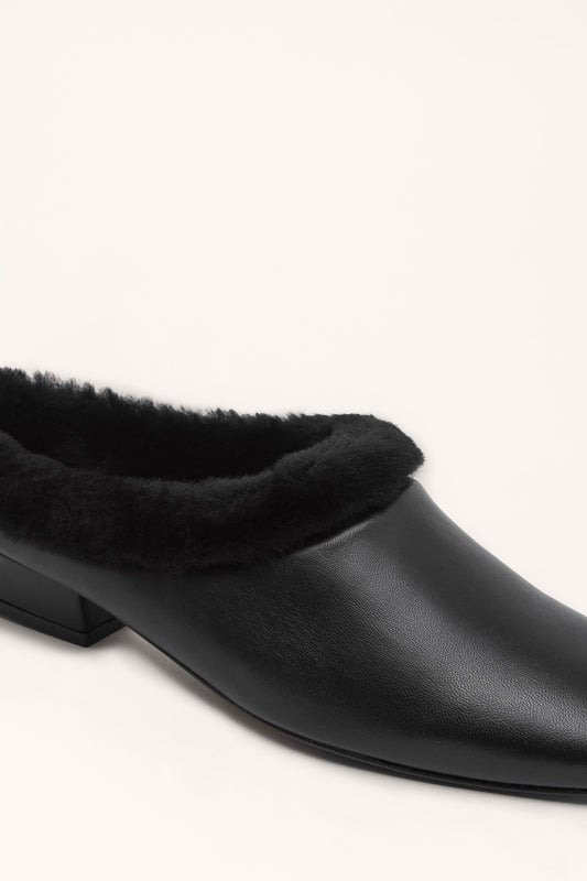 MATU FURRY MULES, BLACK